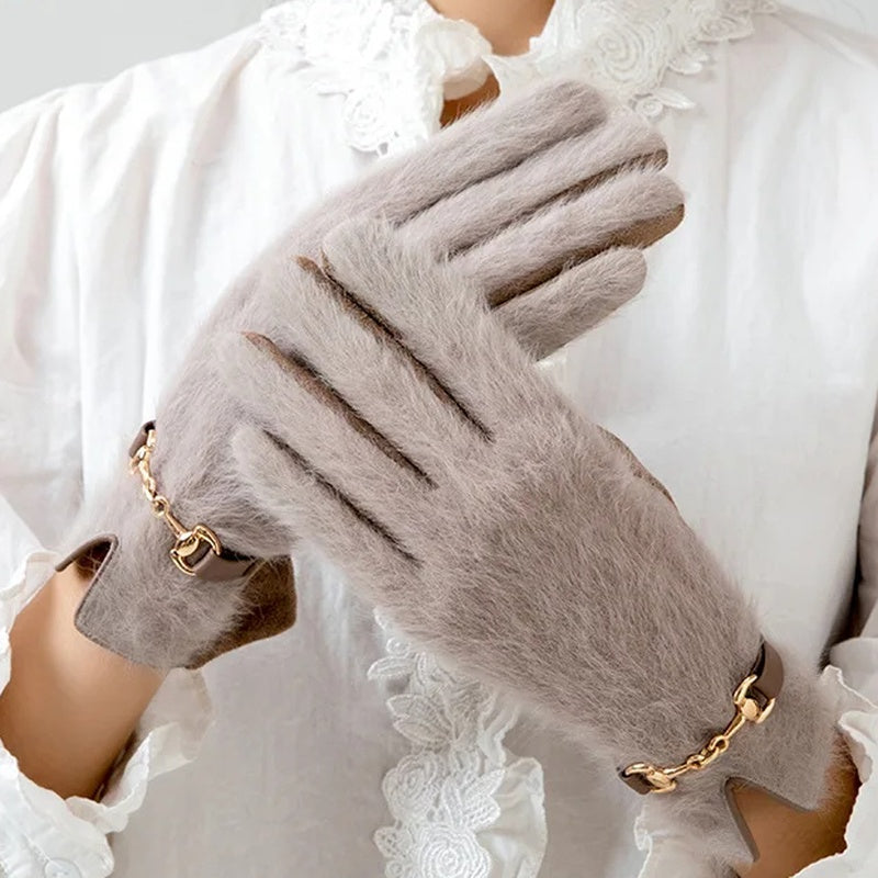 Colette Rabbit Fur Gloves
