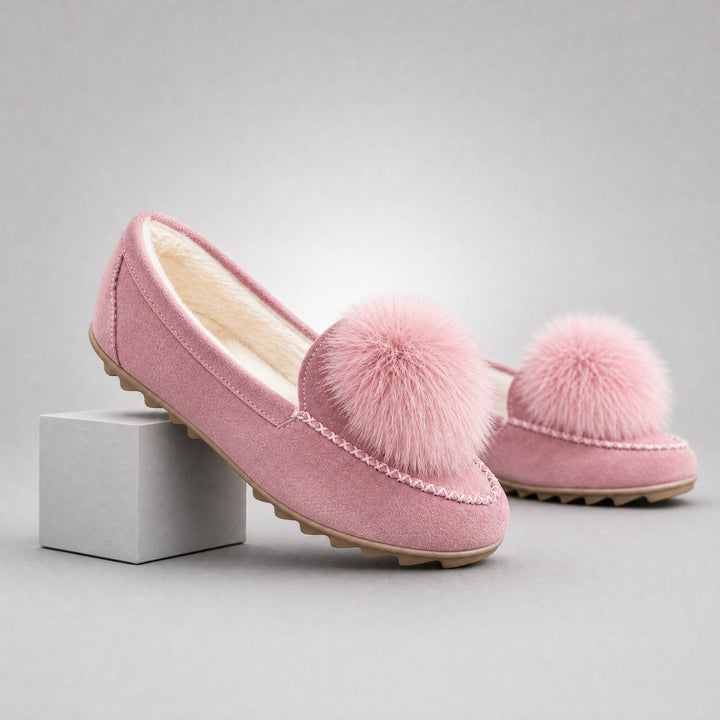 Fiora Pom-Pom Suede Loafers