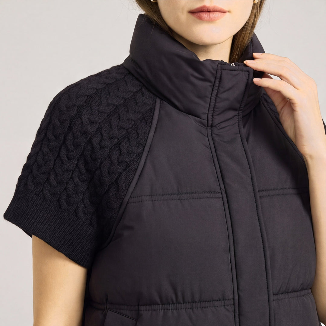 Amor Cable-Knit Puffer Vest