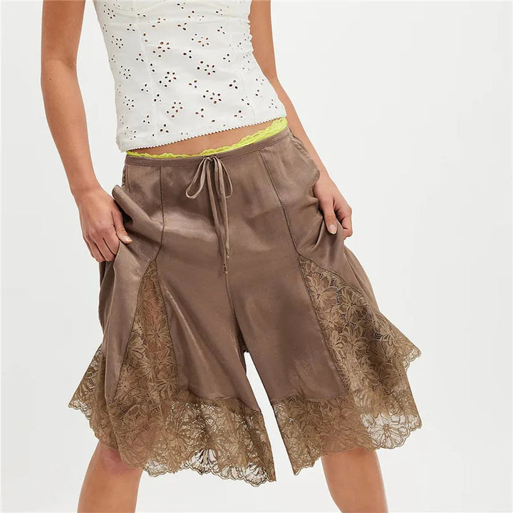 Elara Lace Panel Boho Shorts