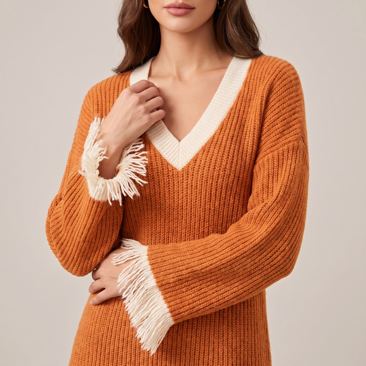Giulia Fringed Knit Dress