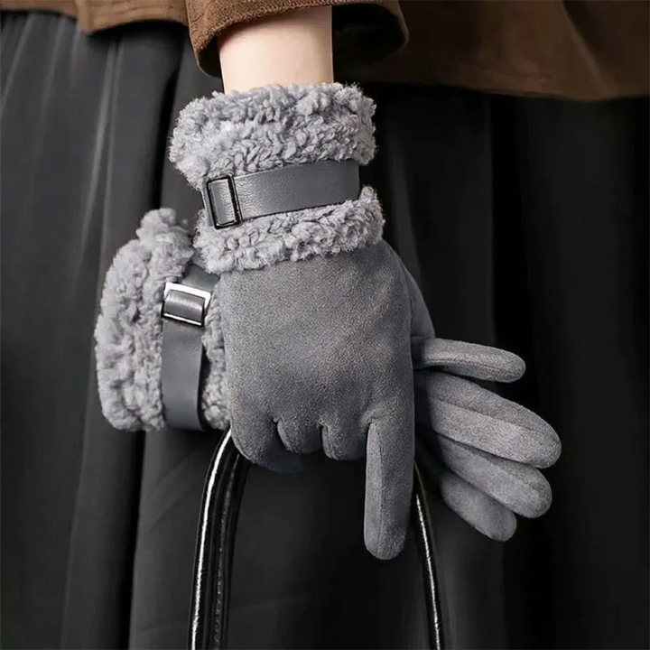 Nordelle Buckled Shearling Gloves