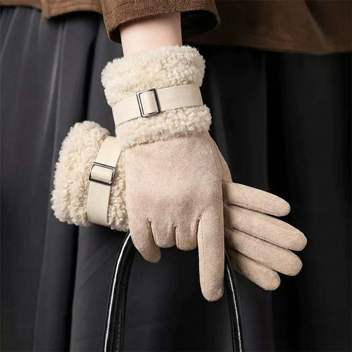 Nordelle Buckled Shearling Gloves