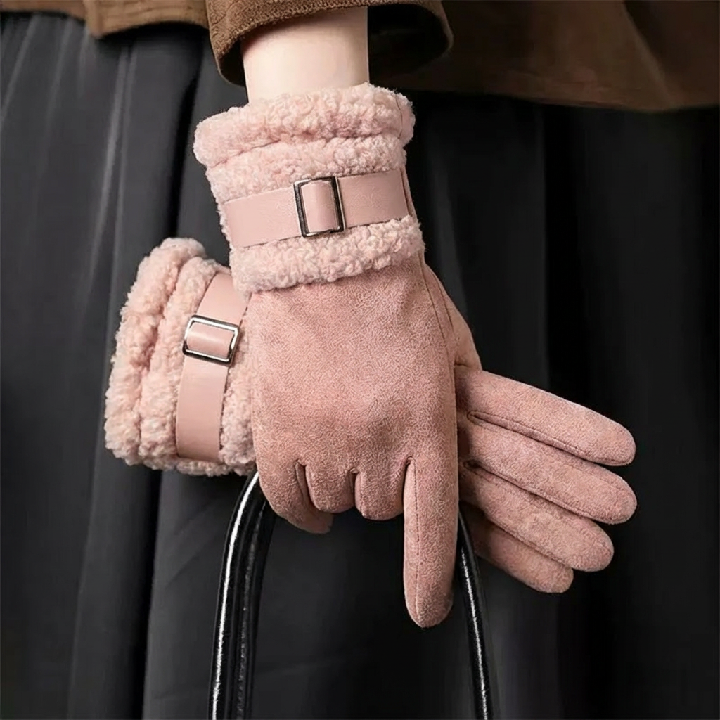 Nordelle Buckled Shearling Gloves