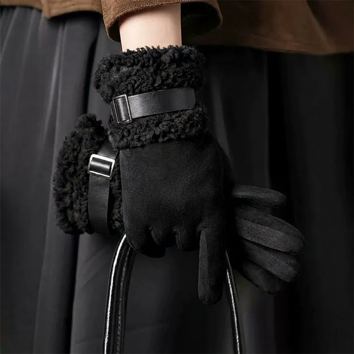 Nordelle Buckled Shearling Gloves
