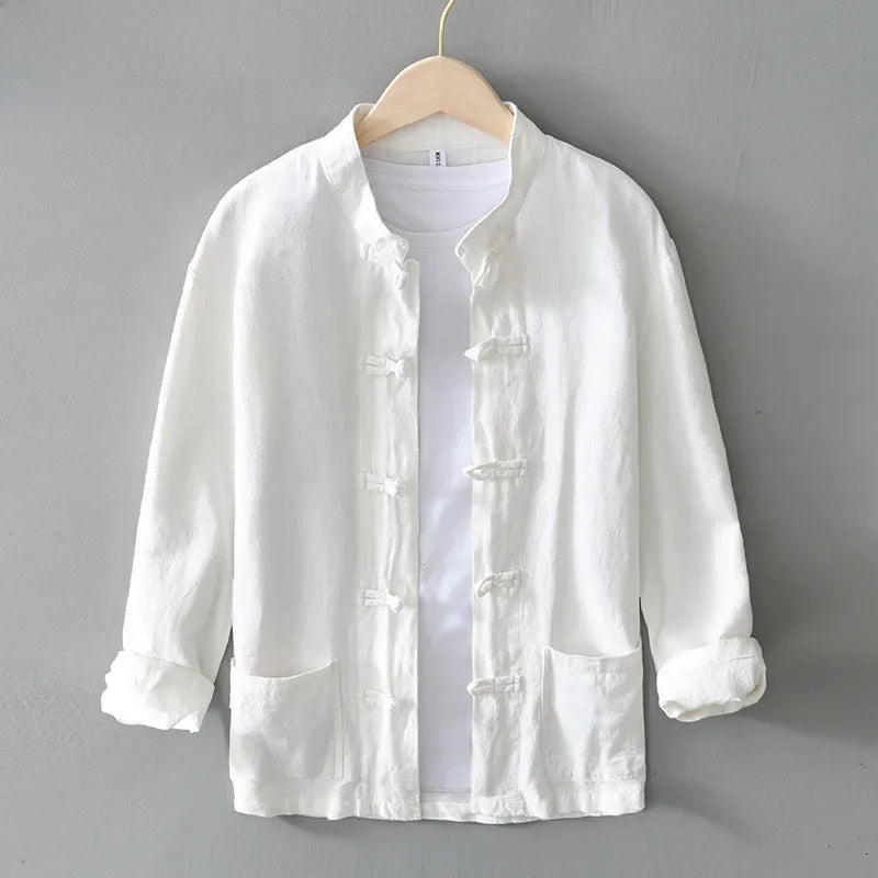 Nippon Cotton-Linen Mandarin Shirt